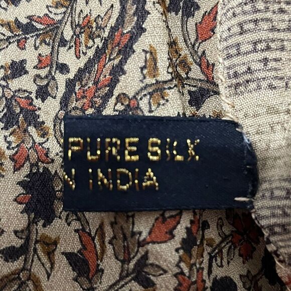 Scarf Hand Loomed 40” Square Paisley Semi Sheer 100% Silk Wrap… - Picture 5 of 5